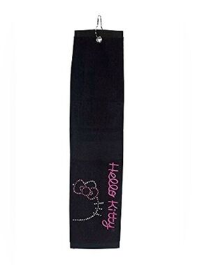 Sanrio Trifold Black Hello Kitty Golf Towel 2011 Collectible New In Package